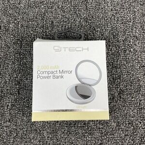 2,000 mAh Compact Mirror Power Bank Silver Gray